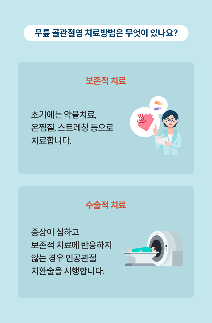 무릎 골관절염 치료방법은 무엇이 있나요?