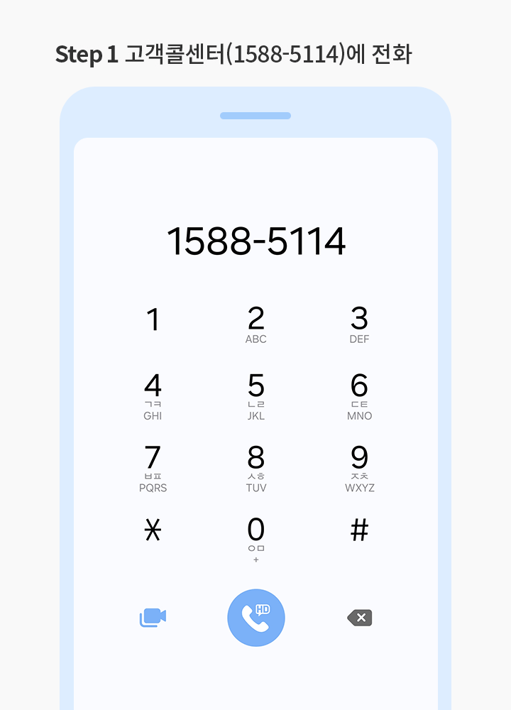STEP 1 고객콜센터(1588-5114)에 전화