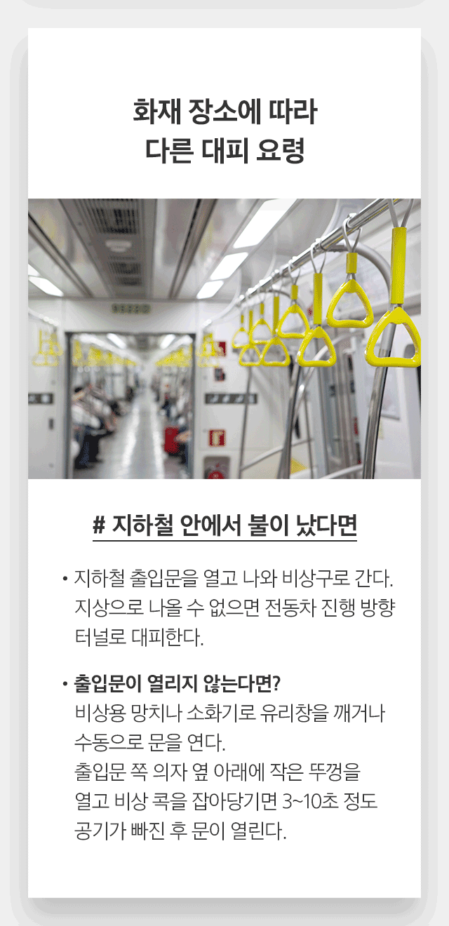 화재 장소에 따라 다른 대피 요령