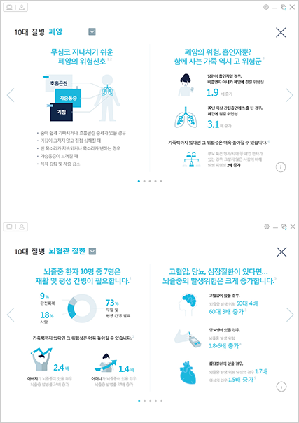 위험질병 안내 동영상 제공화면